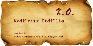 Kránitz Otília névjegykártya